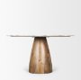 71103-AB - Allyson 54" Round Brown Pedestal w/Savar Pink Marble Top Dining Table