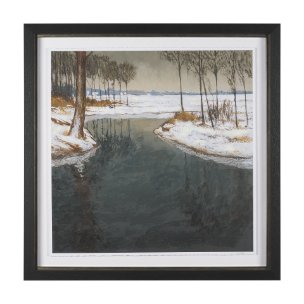 Winter Shadow by Mercana Studio Hand Embelished Framed Artwork Matted under Glass
