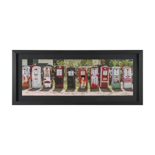 Gas Pumps by Richard Silver Hand Embelished  Framed Art Print Matted under Glass