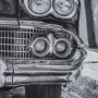 15873 - Classic Old Chevy in Havana Cuba by Richard Silver Textured  Framed Art Print Matted under Glass