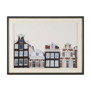 Beautiful Buildings by Irene Sucocki Framed Art Print Matted under Glass