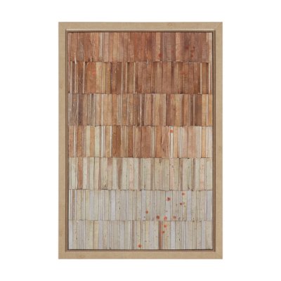 102712-FS - Terracotta Wall II by Flora Kouta Hand-Embellished Textured Framed Canvas Artwork