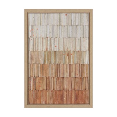 102713-FS - Terracotta Wall III by Flora Kouta Hand-Embellished Textured Framed Canvas Artwork