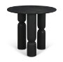 71138-AB - Sonel Matte Black Wood Pedestal Foyer Table