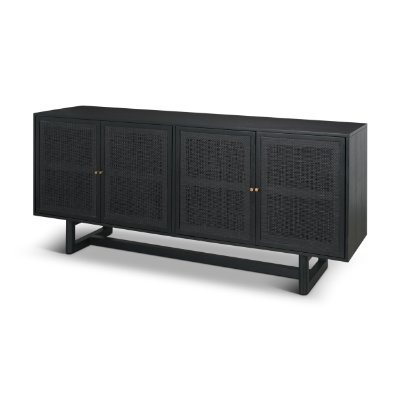 71146 - Grier 72" Black Wood W/ Black Cane Sideboard
