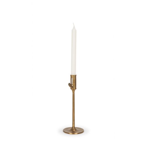 71156 - Chantria Small Solid Natural Brass Adjustable Taper Candle Holder
