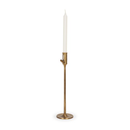 71157 - Chantria Large Solid Natural Brass Adjustable Taper Candle Holder