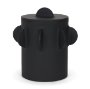 71161 - Deacon Large Matte Black Metal Canister with Sculptural Handles