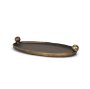 71172 - Jianna Large Oval Textured Antiqued Gold Metal Tray with Handles