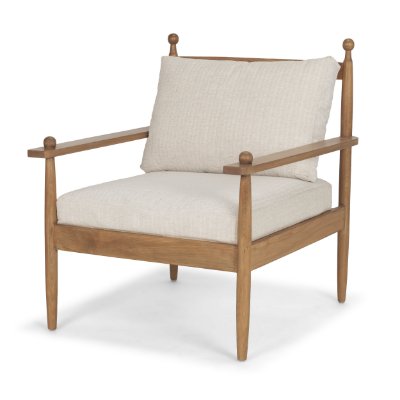 71178 - Danni Beige Fabric Beech Wood Framed Accent Lounge Chair