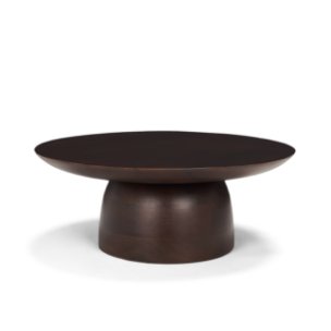 Sadira Small Mid-Dark Brown Solid Wood Round Riser