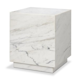 Matteo Solid White Marble Square Side Table