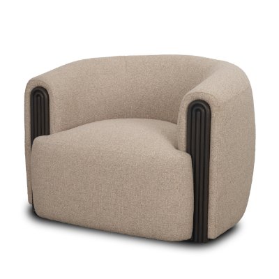 71200 - Kornelia Textured Mushroom Fabric Barrel Accent Chair