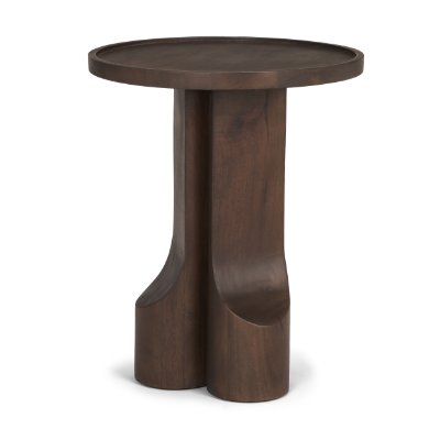 71212 - Cayson Dark Brown Sculptural Round Accent Table