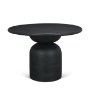 71219-AB - Atlas 42" Black Wood Stacked Pedestal Base Round Dining Table 