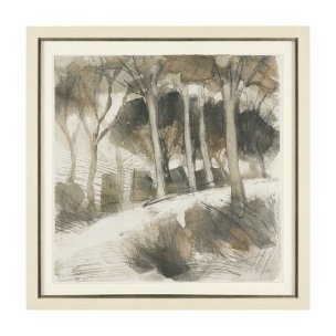 Deer Trail II by Mercana Studio Hand Embelished Textured Framed Artwork Matted under Glass