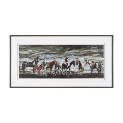 15928 - Equine Echoes III by Mercana Studio Hand Embelished Textured Framed Artwork Matted under Glass