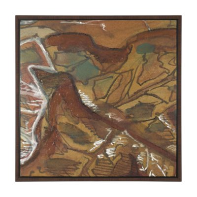 102708-FL - Rusttone I by Mercana Studio Hand-Embellished Textured Framed Canvas Artwork