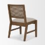 71243 - Reid Framed Brown Cane Cream Fabric Dining Chair
