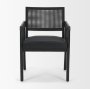 71244 - Reid Framed Black Cane Black Fabric Dining Armchair