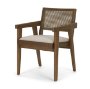 71245 - Reid Framed Brown Cane Cream Fabric Dining Armchair