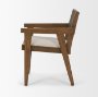 71245 - Reid Framed Brown Cane Cream Fabric Dining Armchair