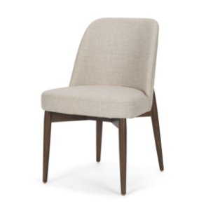 Abbie Curved Back Dining Side Chair | Oatmeal w/ Dark Brown Wood