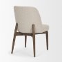 71246 - Abbie Curved Back Oatmeal Fabric Armless Dining Chair
