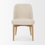 71247 - Abbie Curved Back Oatmeal Fabric Dining Side Chair