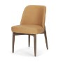 71248 - Abbie Slope Curved Back Tan Leather Dining Side Chair
