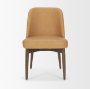 71248 - Abbie Slope Curved Back Tan Leather Dining Side Chair