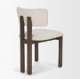 71249 - Soho Curved Open Back Cream Chenille Tripod Frame Dining Chair