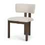 71249 - Soho Curved Open Back Cream Chenille Tripod Frame Dining Chair