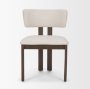 71249 - Soho Curved Open Back Cream Chenille Tripod Frame Dining Chair