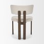 71249 - Soho Curved Open Back Cream Chenille Tripod Frame Dining Chair