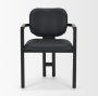 71257 - Carlisle Curved Back Black Leather Tripod Frame Dining Armchair