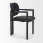 71257 - Carlisle Curved Back Black Leather Tripod Frame Dining Armchair