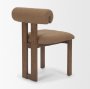 71258 - Tribeca Curve Open Back Mocha Fabric Tripod Frame Dining Chair