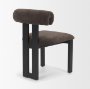 71260 - Tribeca Curve Open Back Charcoal Chenille Tripod Frame Dining Chair