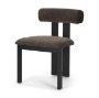 71260 - Tribeca Curve Open Back Charcoal Chenille Tripod Frame Dining Chair