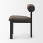 71260 - Tribeca Curve Open Back Charcoal Chenille Tripod Frame Dining Chair