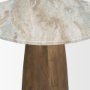 71134-AB - Allyson 32"  Round Medium Brown Wood w/Savar Pink Marble Top Bistro Table