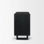71141 - Grier Matte Black Stained Wood w/ Black Cane Accent Cabinet