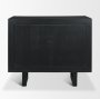 71141 - Grier Matte Black Stained Wood w/ Black Cane Accent Cabinet