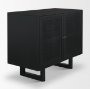 71141 - Grier Matte Black Stained Wood w/ Black Cane Accent Cabinet
