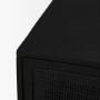 71141 - Grier Matte Black Stained Wood w/ Black Cane Accent Cabinet