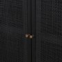 71141 - Grier Matte Black Stained Wood w/ Black Cane Accent Cabinet