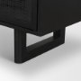 71141 - Grier Matte Black Stained Wood w/ Black Cane Accent Cabinet