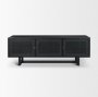 71143 - Grier 65" Black Solid Wood W/ Black Cane Media Console