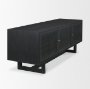 71143 - Grier 65" Black Solid Wood W/ Black Cane Media Console